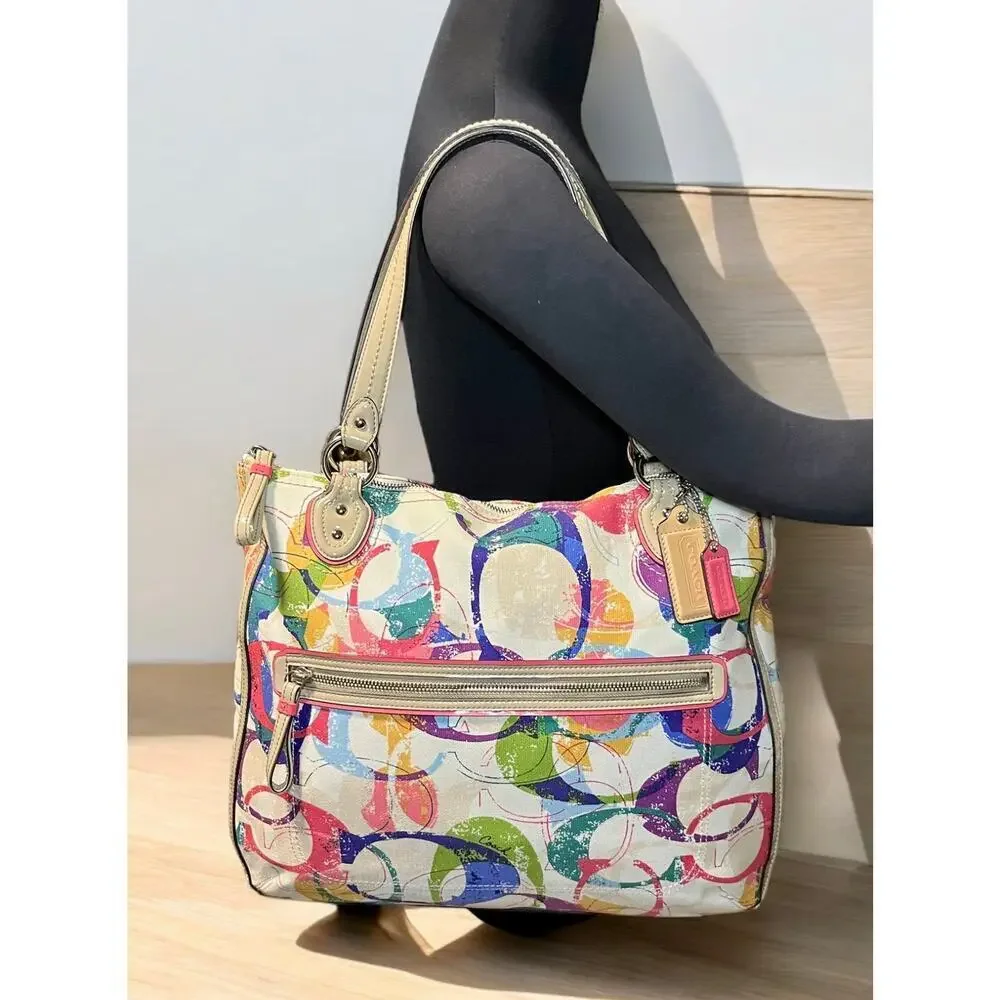 Coach 31141E Stamped Signature C Hallie East West Tote Bag & Wristlet